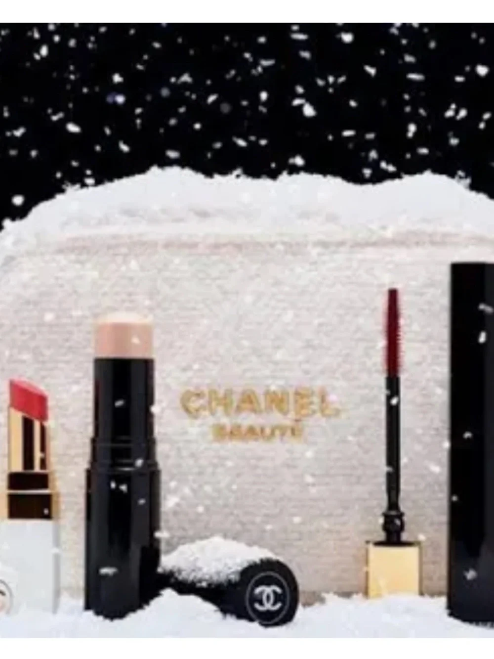 CHANEL Gold & White Holiday make up set